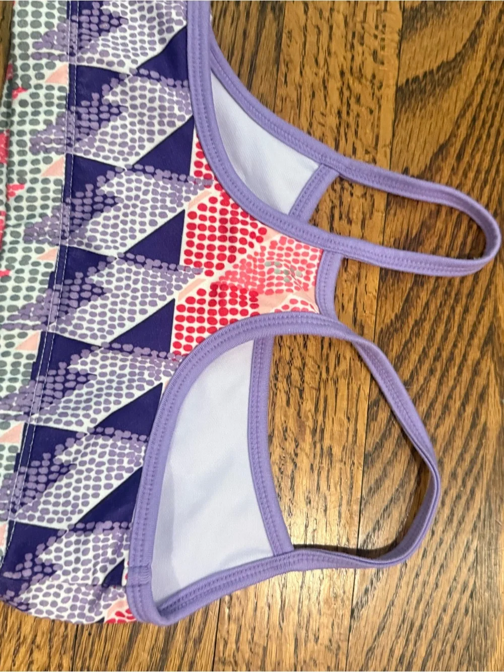 Gymboree Purple & Pink Patterned Girls' sports bra